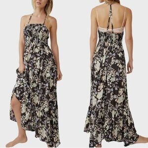 Free People Heat Wave Floral Print High/Low Dress Midnight Combo NWT Size Medium